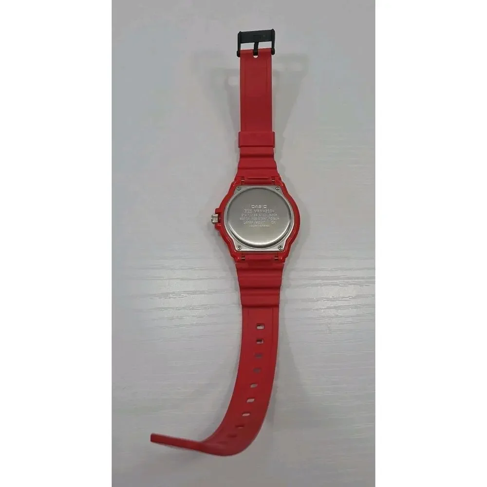 Casio MRW-200H Red & Black Analog Quartz Watch Day/Date New Battery Clean W287